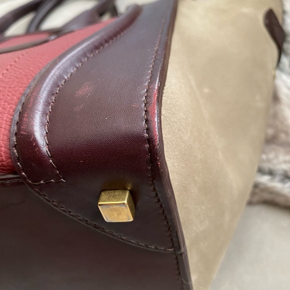 CELINE Tricolor luggage bag leather and suede Mini - Picture 13 of 16